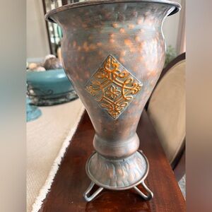 Southern Living at Home Metal Vase with Intricate Design
